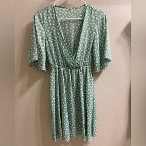 XS Mint Pattern Flowy Dress